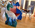 Chariot or bench and Flag Horse