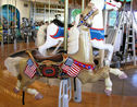 Outside Row Jumping Double-Flag Horse