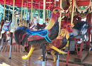 (L-R) Herschell-Spillman Rooster, Allan Herschel Rooster and Allan Herschell Jumper