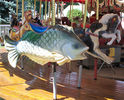 (L-R) New Carved Fish, Herschell-Spillman Dog and Allan Herschell Jumper